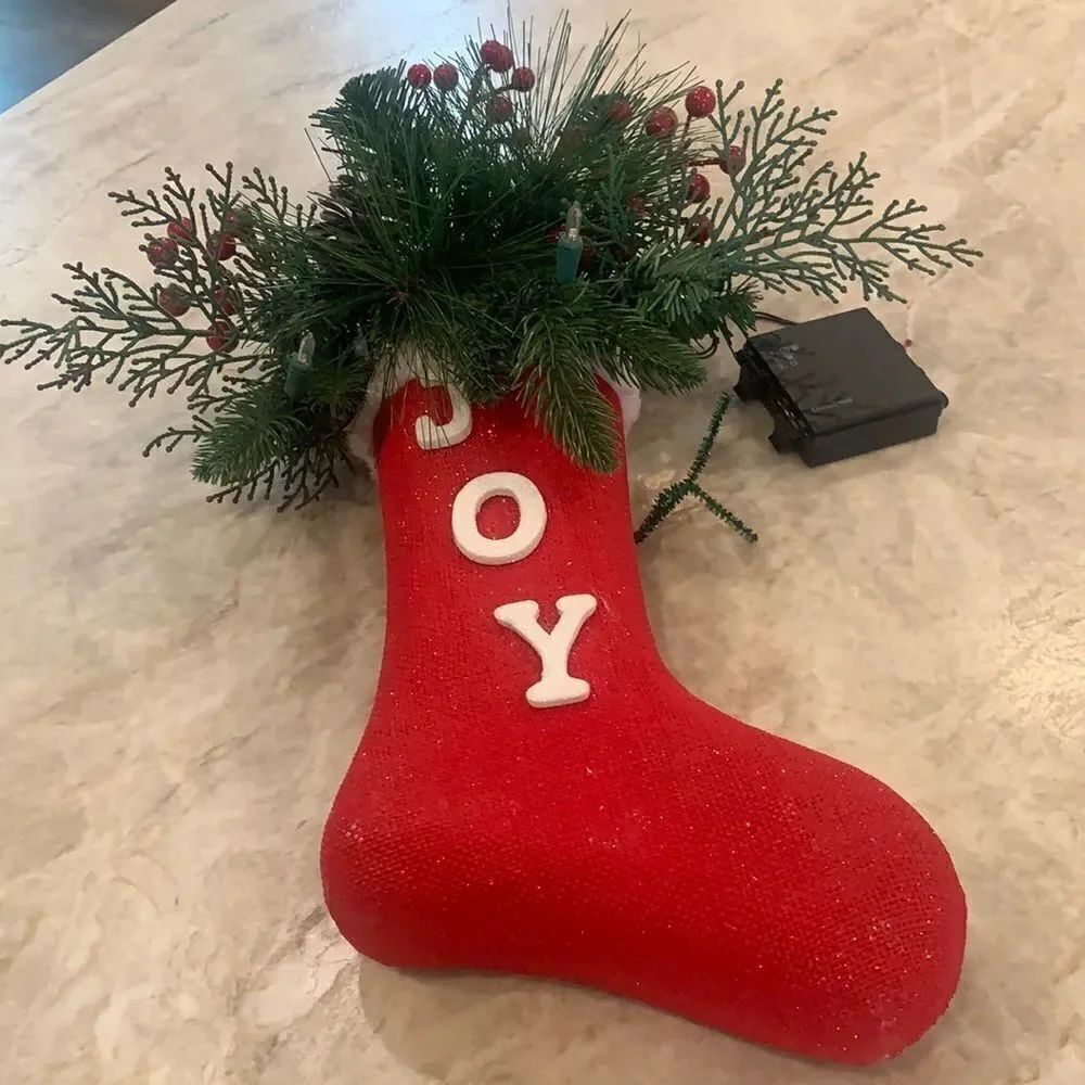 Light Up Christmas Stocking Decor - Picture 1 of 8